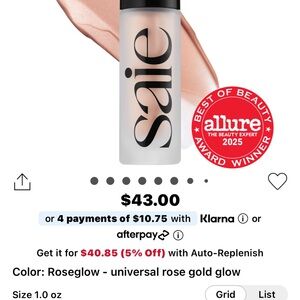 Brand new in Box Saie Rose Glow Makeup Primer